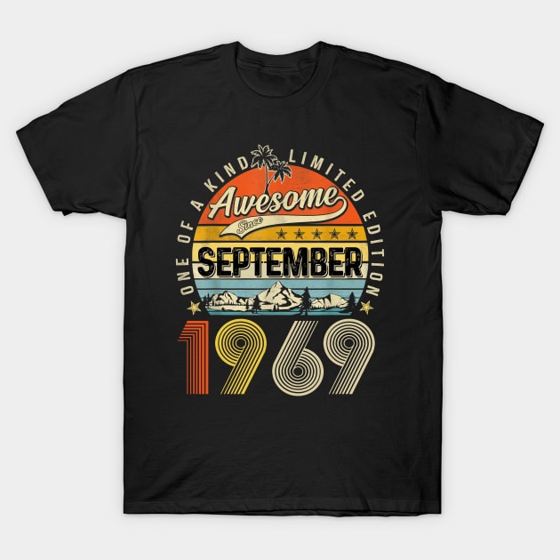 Awesome Since September 1969 Vintage 54th Birthday T-Shirt by Tagliarini Kristi